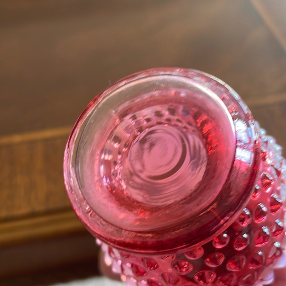 Fenton Cranberry Opalescent mini bud vase - Picture 4 of 6